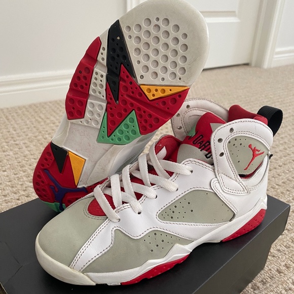 Nike Air Jordan 7 Retro BG Hare White/True Red - Picture 1 of 6